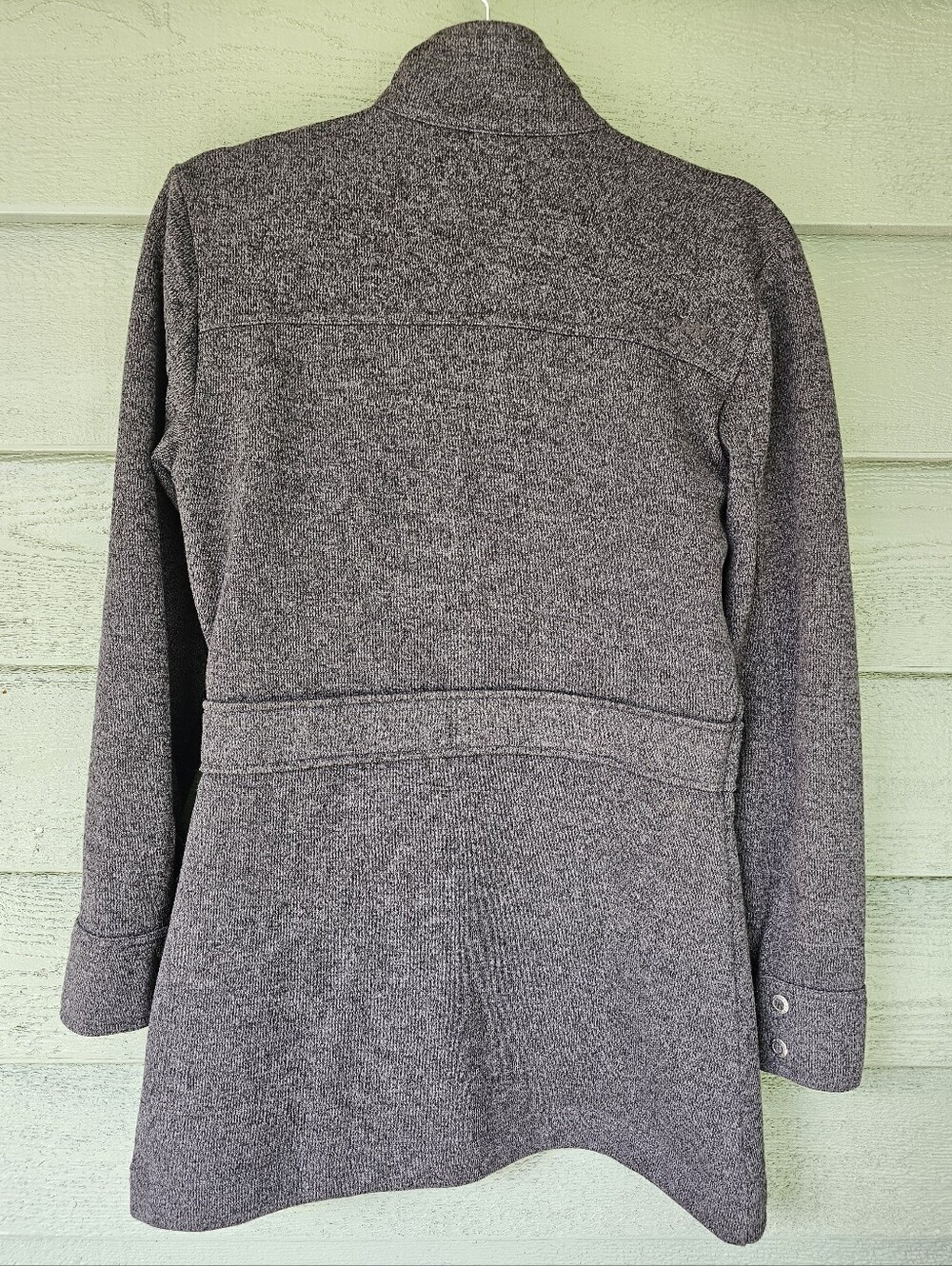 Mountain Khakis Old Faithful Sweater Knit Coat Snap Heather Gray Women's Size S - Picture 2 of 11